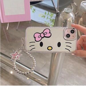 Mirror Hello Kitty iPhone 11 And iPhone XR Cute Phone Case With Keychain